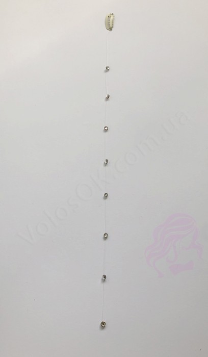 Стразы для волос Swarovski на леске 30 см, прозрачный кристалл, белая леска Стразы для волос Swarovski на леске 30 см, прозрачный кристалл, белая леска