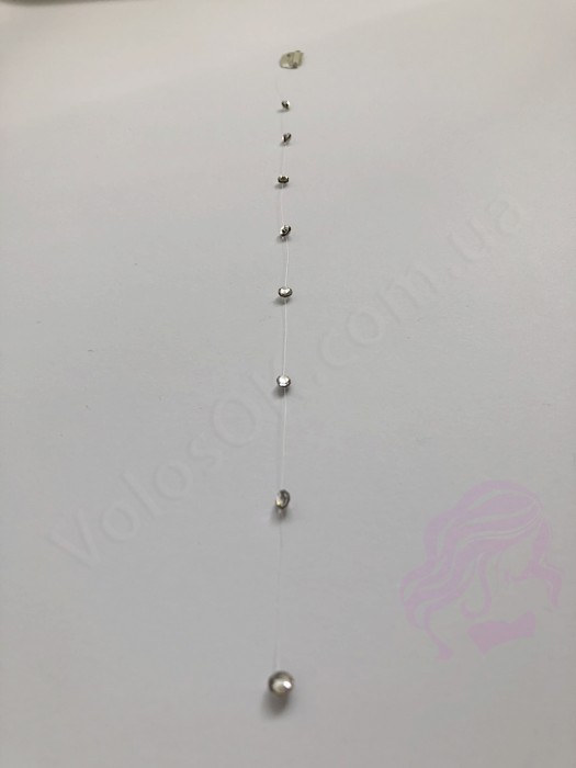Стразы для волос Swarovski на леске 30 см, прозрачный кристалл, белая леска Стразы для волос Swarovski на леске 30 см, прозрачный кристалл, белая леска