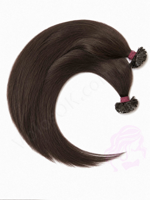 Волосы для горячего наращивания на капсулах, 45 см, прямые, 200 прядей, темно-коричневые (02) Волосы для горячего наращивания на капсулах, 45 см, прямые, 200 прядей, темно-коричневые (02)